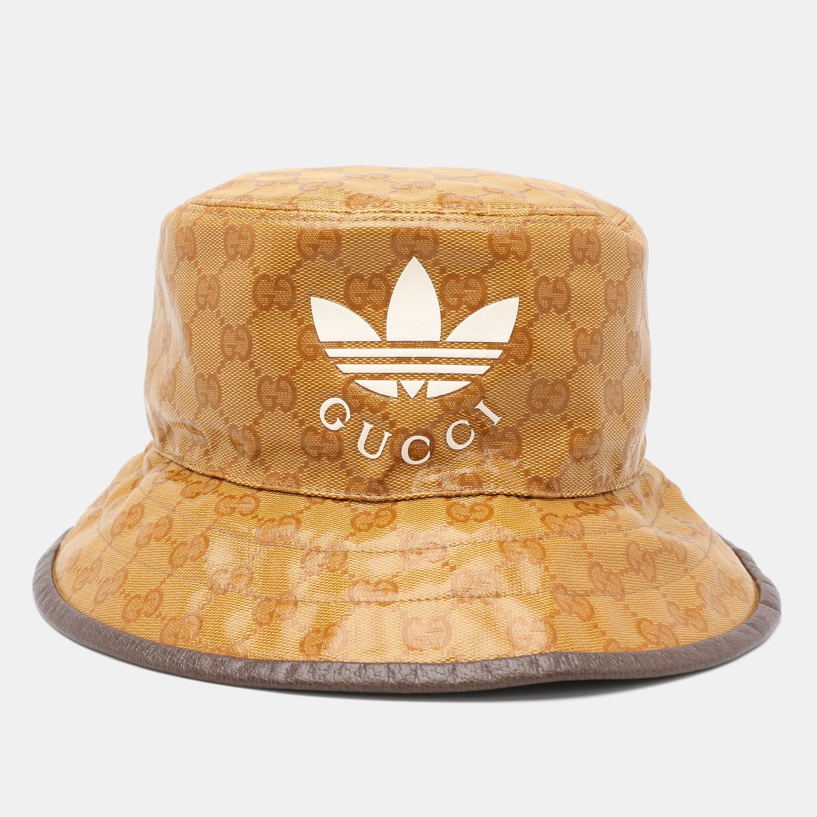 Gucci x Adidas Bob en toile beige/marron GG Crystal