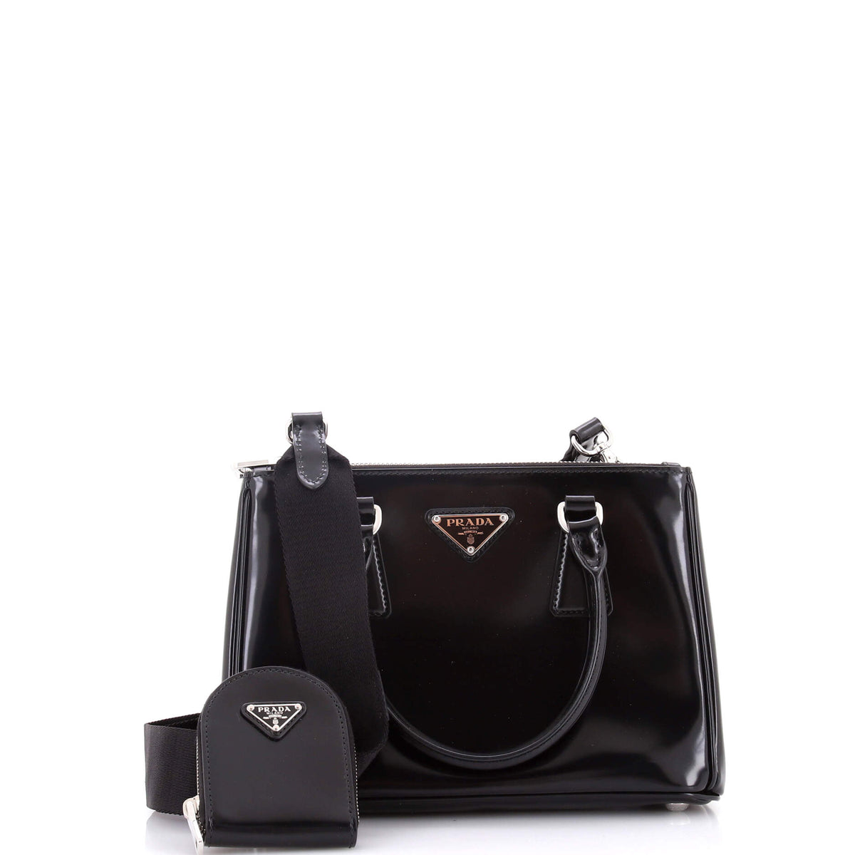 Prada PRADA Galleria Double Zip Tote Spazzolato Leather Small