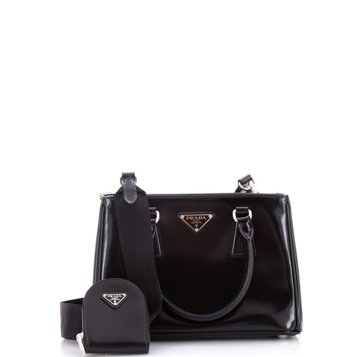 PRADA Galleria Double Zip Tote Spazzolato Leather Small