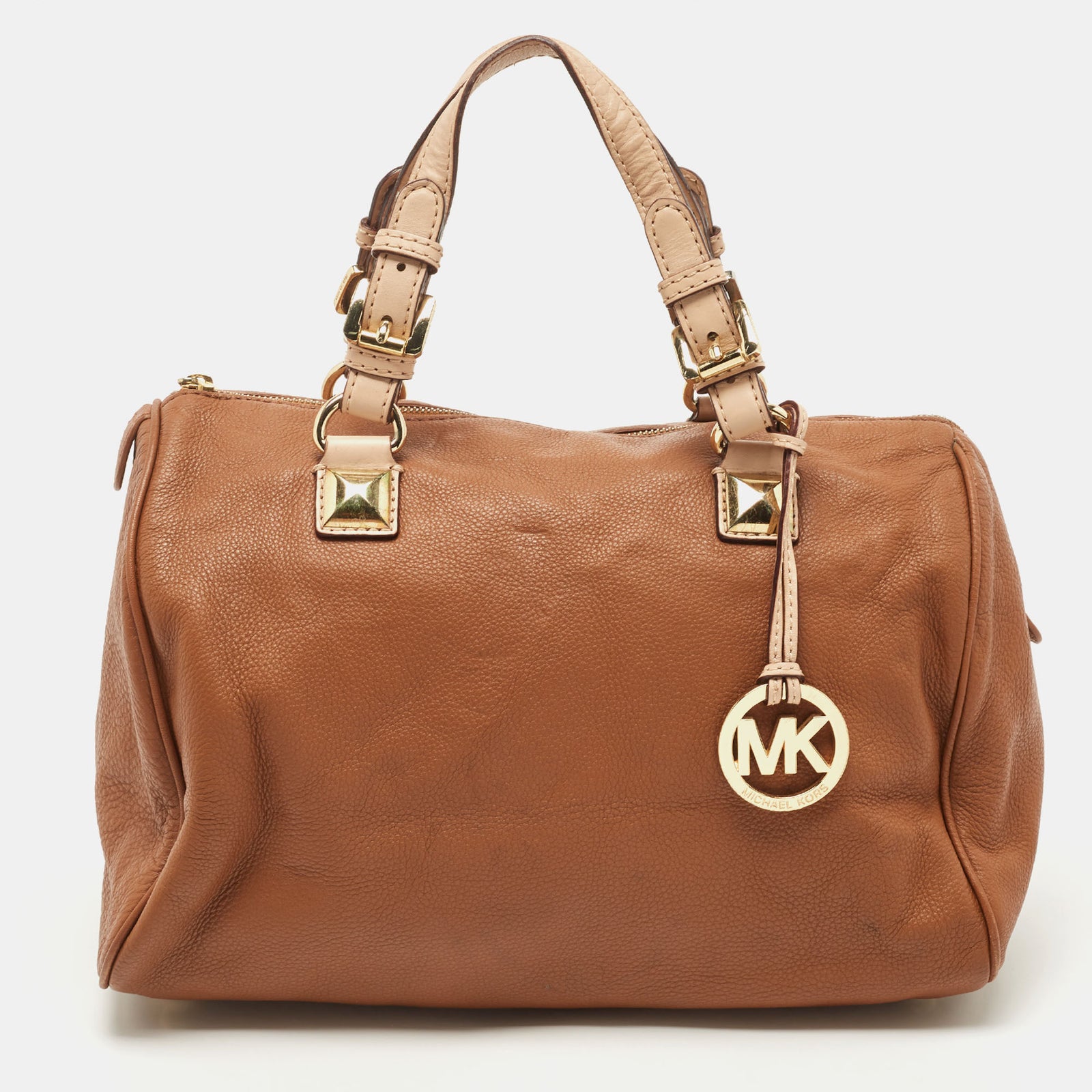 Michael Kors Brown Leather Grayson Boston Bag