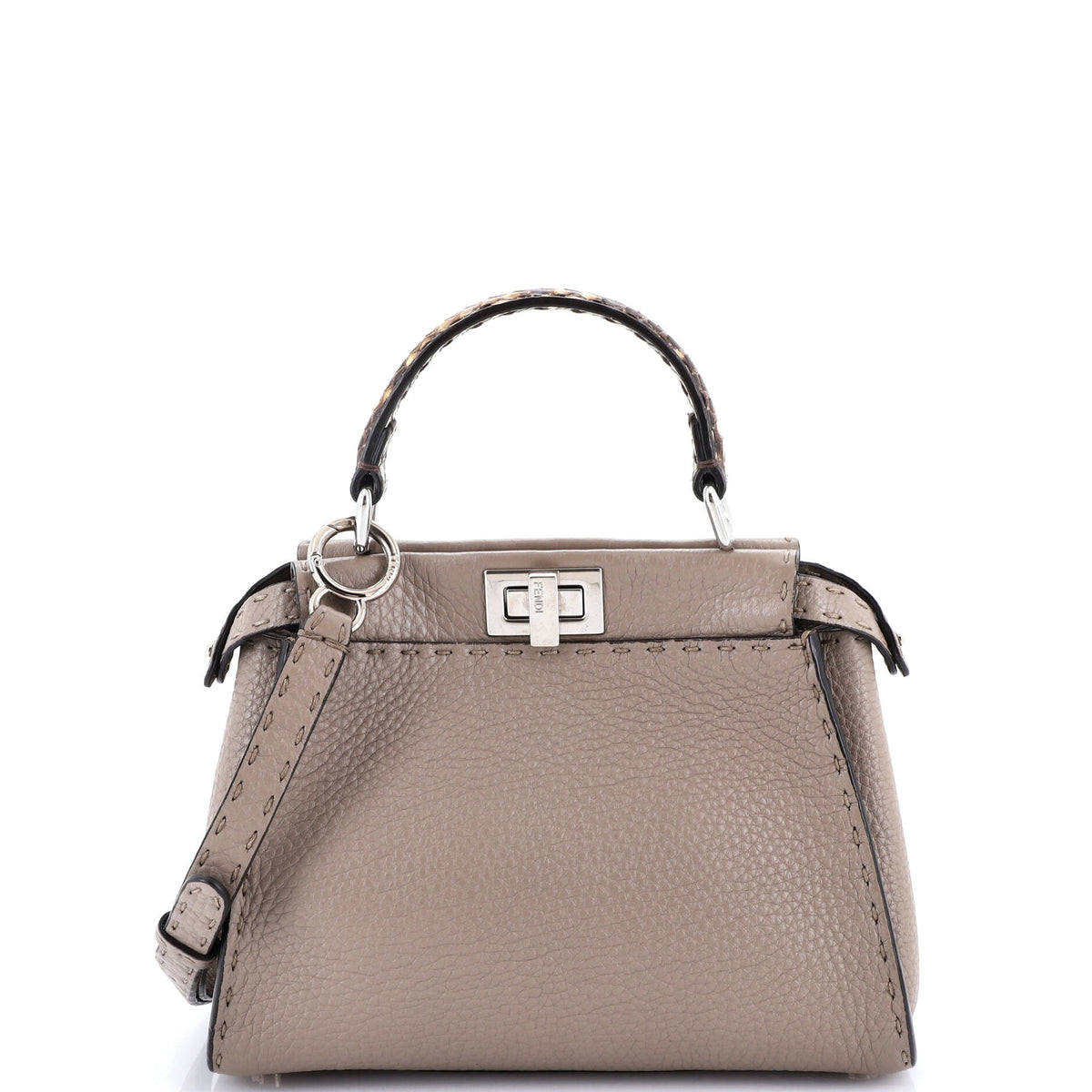 Fendi FENDI Selleria Peekaboo Bag Leather with Python Mini