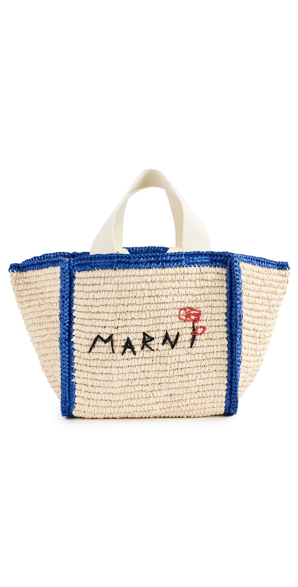 Marni Small Shopping Bag Ecru/Blu/Natural One Size