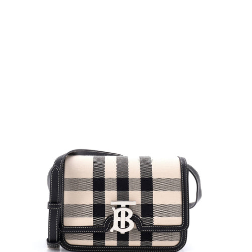 TB Flap Bag Check Canvas Small