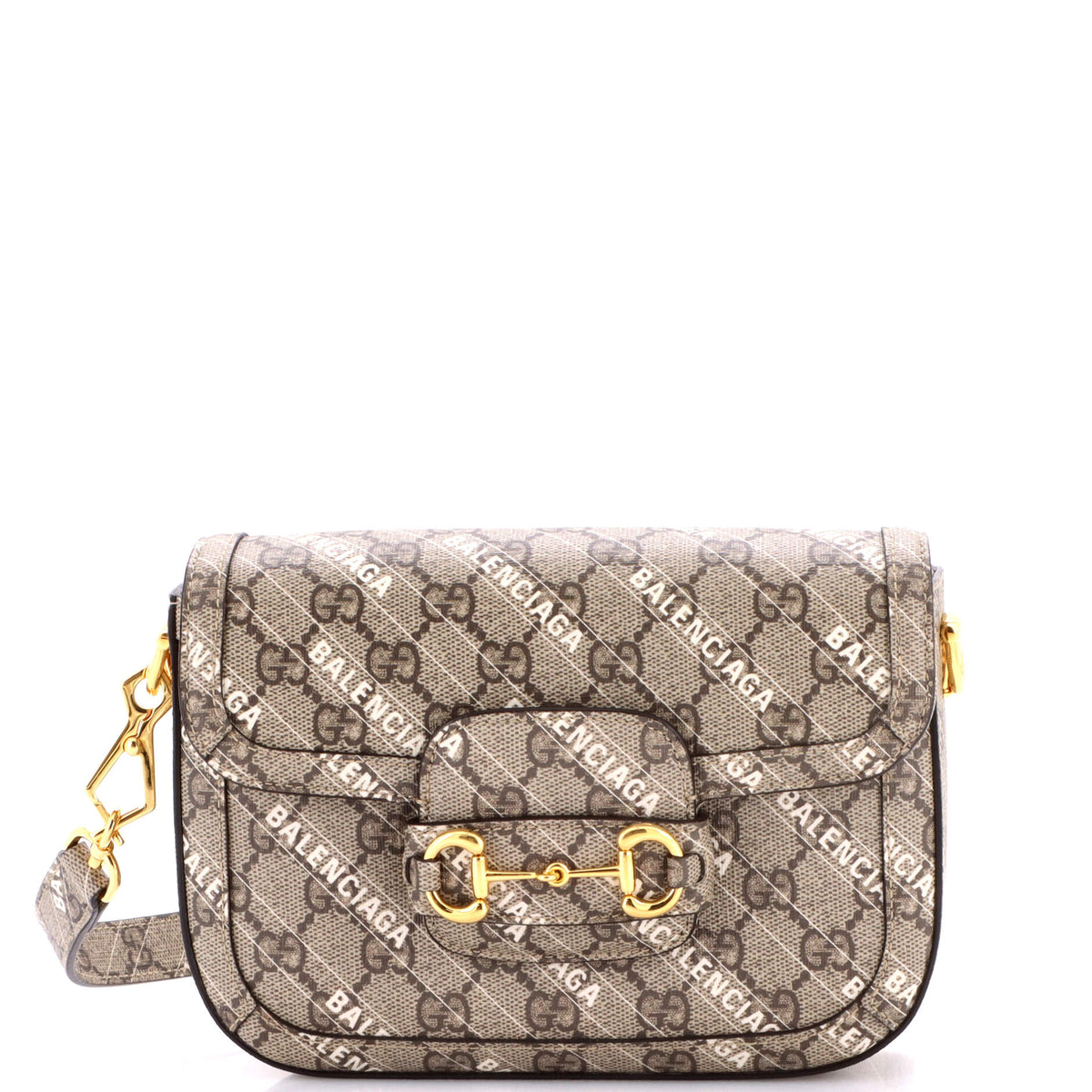 Gucci GUCCI x Balenciaga The Hacker Project Horsebit 1955 Shoulder Bag GG Coated Canvas Mini