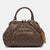 Dark Brown Quilted Leather Stam Satchel