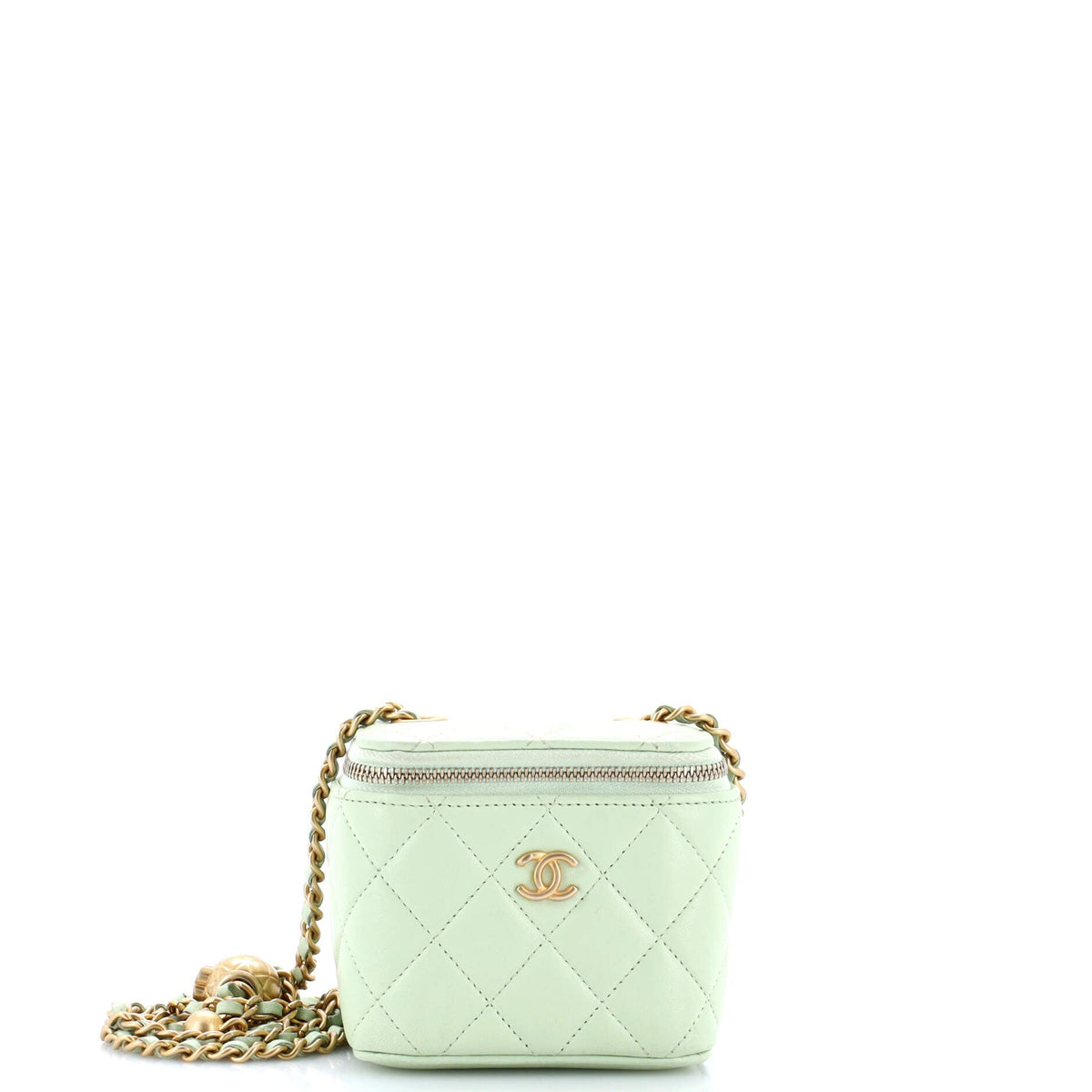 Chanel CHANEL Pearl Crush Vanity Case with Chain Quilted Lambskin Mini