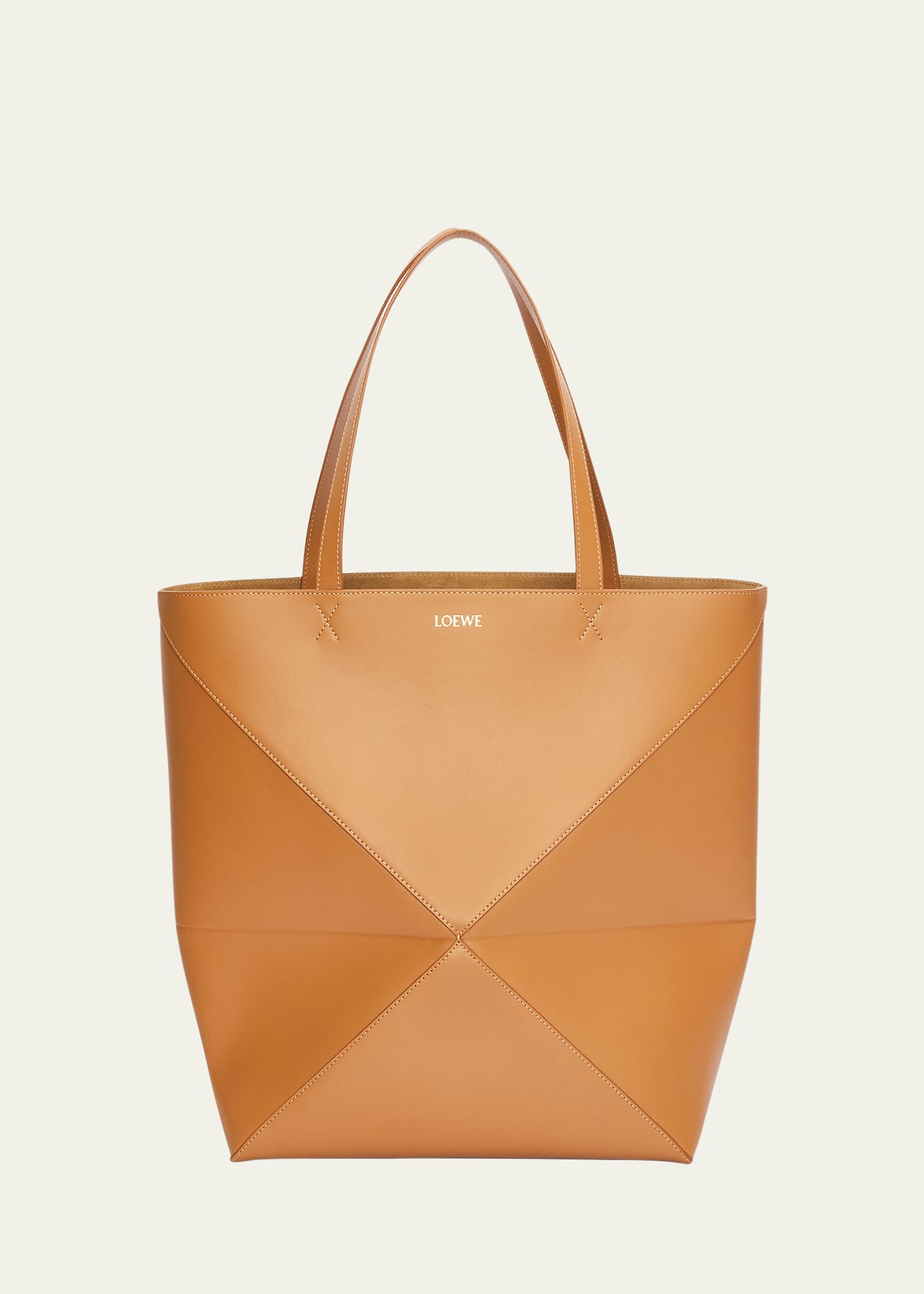 Loewe Puzzle Fold Large Tote Bag in Shiny Leather