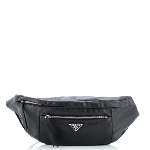 PRADA Front Pocket Belt Bag Soft Calfskin Large