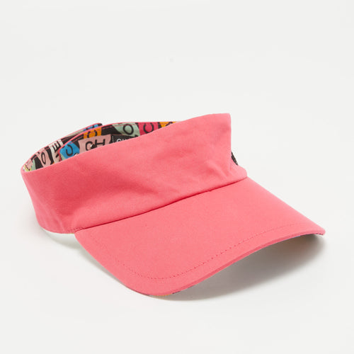 Pink Cotton Logo Detail Visor Cap