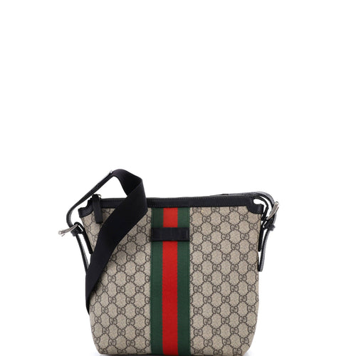 GUCCI Web Messenger Bag GG Coated Canvas Small