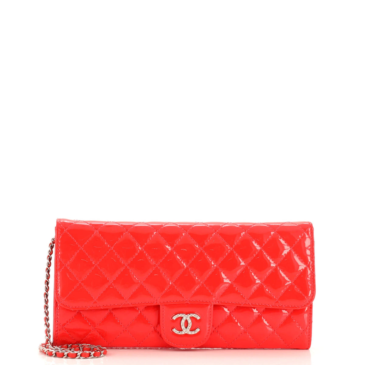 Chanel CHANEL Brilliant Wallet on Chain Clutch Quilted Patent East West