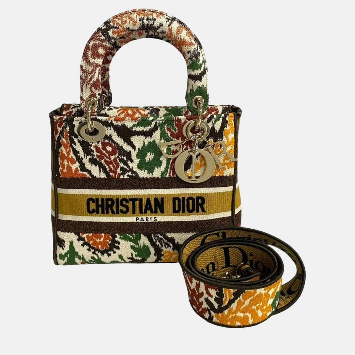 Dior Multicolor Canvas Medium Toile De Jouy Lady D-Lite Tote Bag