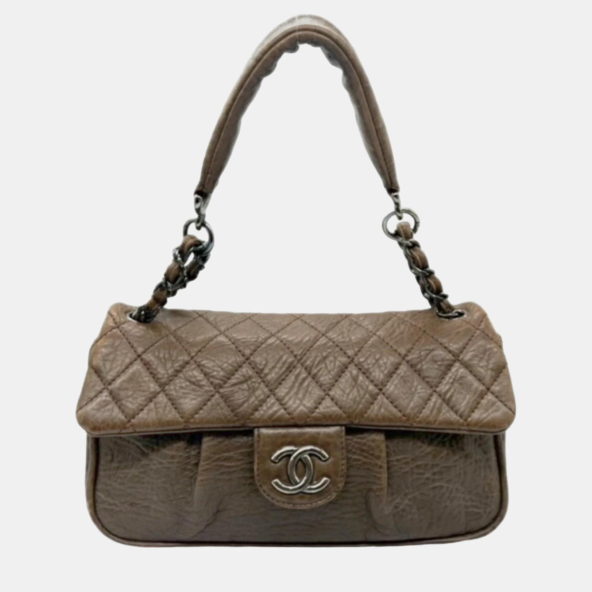 Chanel Quilted Distressed Lambskin Medium Lady Braid Chain Flap Bag