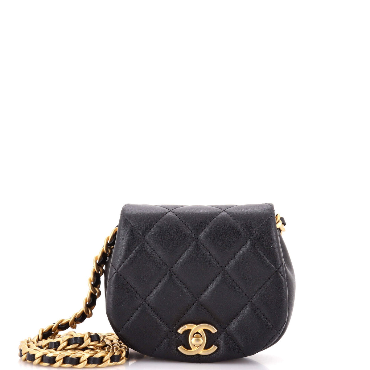 Chanel CHANEL Coco Mail Clutch with Chain Quilted Calfskin Mini