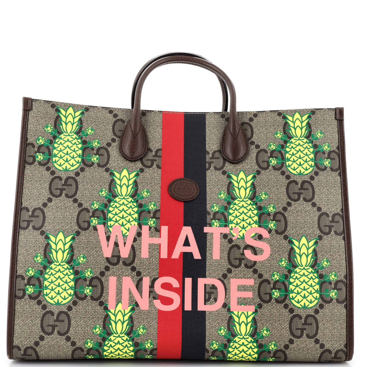 Gucci GUCCI Interlocking G Patch Convertible Tote Printed Jumbo GG Coated Canvas Large