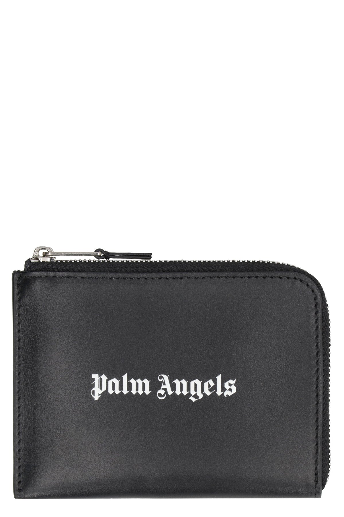 Palm Angels Men's Leather Card Holder in Black | PMND011F23LEA0011003 Color BLACKOFFWHITE