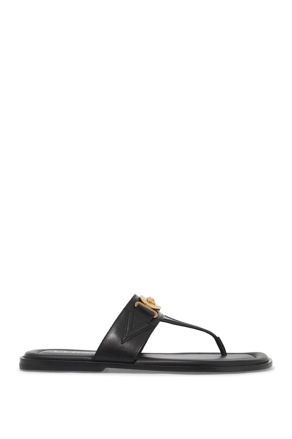 Versace Men's Medusa Biggie Flip Flo in Nero | Size 40 | 10083141A05956