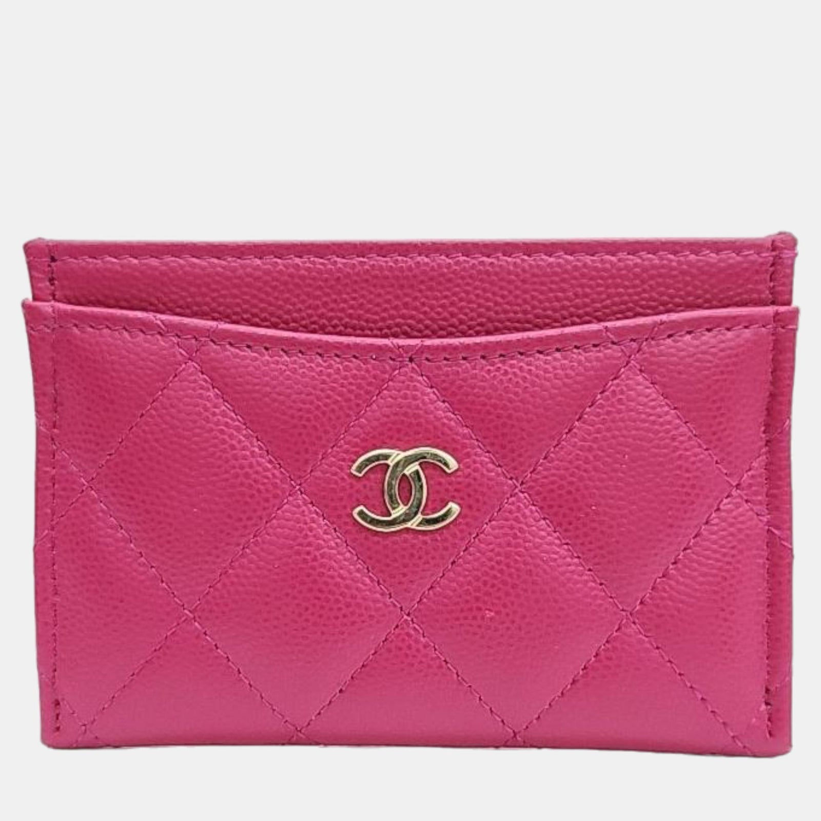 Chanel Pink caviar card wallet