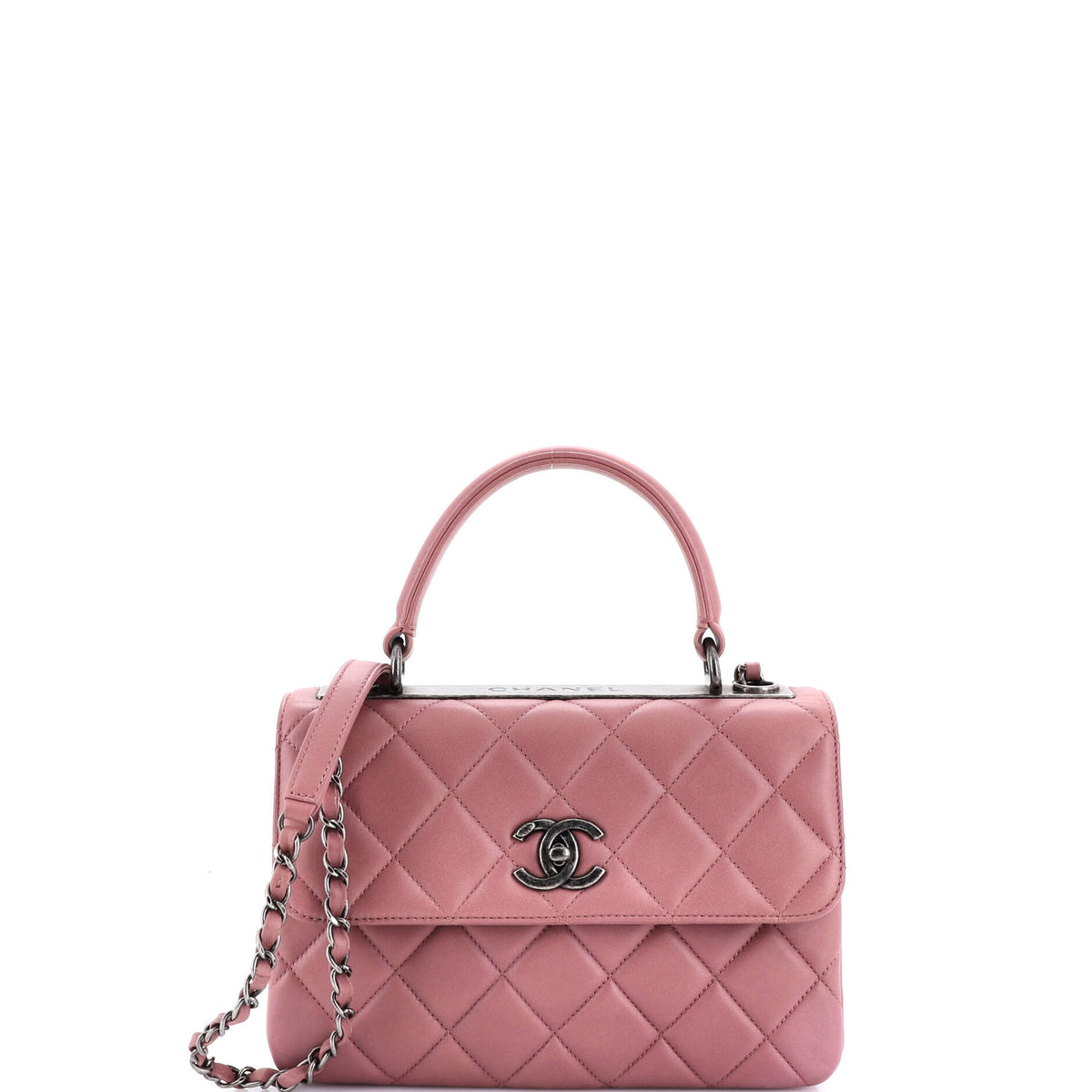 Chanel CHANEL Trendy CC Top Handle Bag Quilted Lambskin Small
