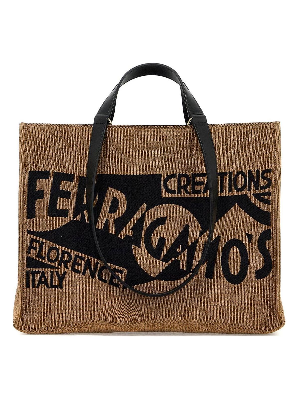 Ferragamo Women's Logo Printed Tote Bag \m in Beige | 2194060773823