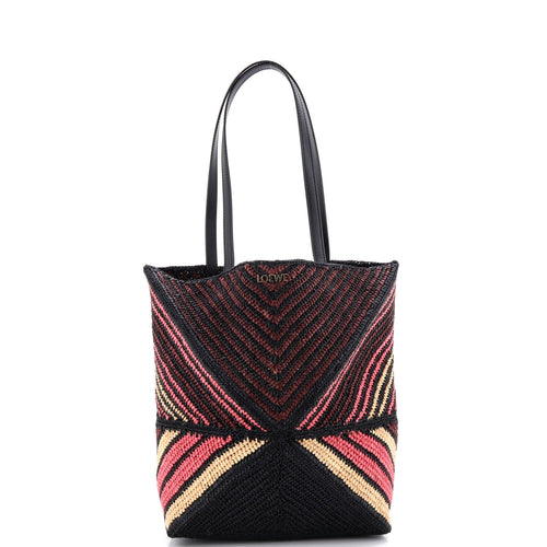 LOEWE Puzzle Fold Tote Raffia Medium