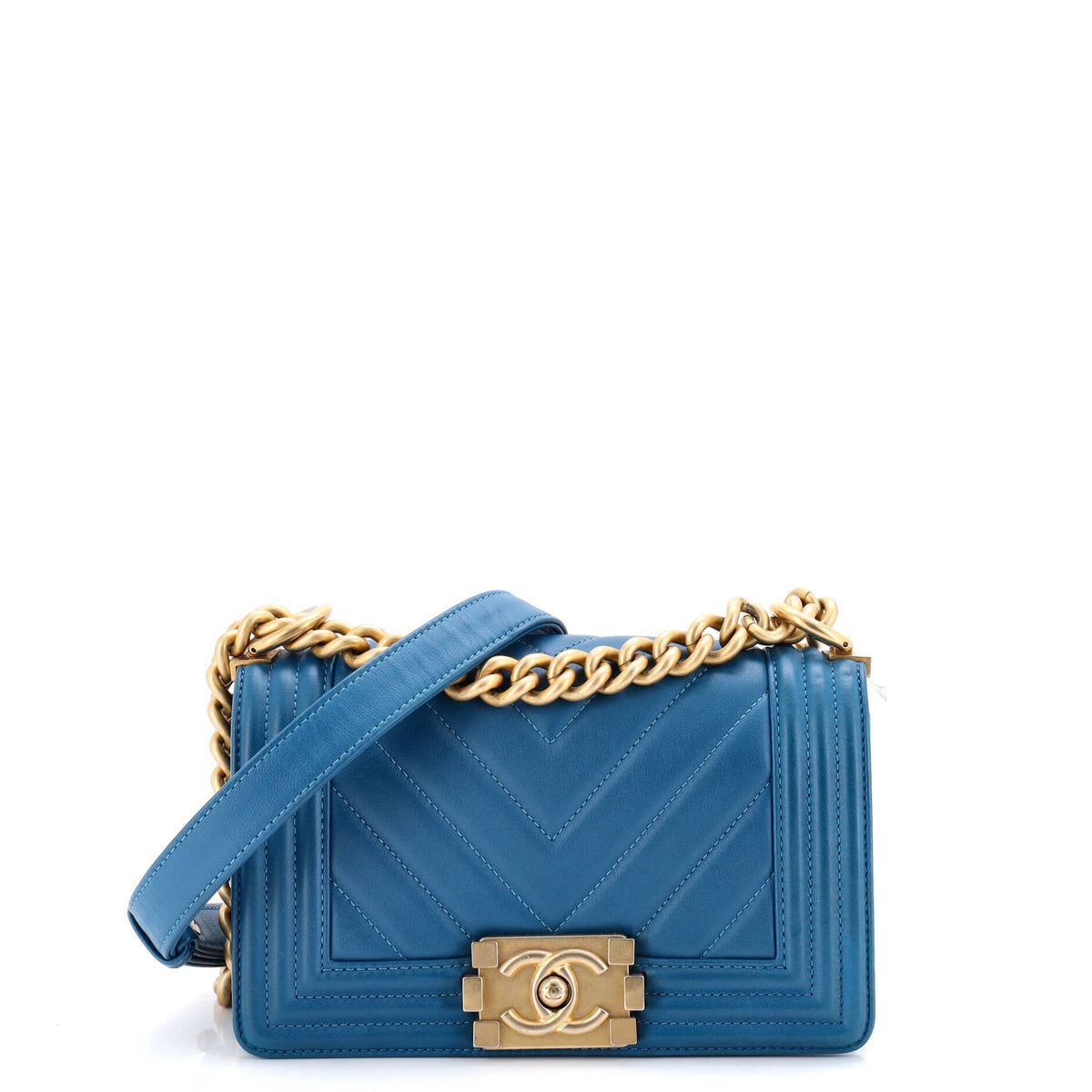 Chanel CHANEL Boy Flap Bag Chevron Calfskin Small