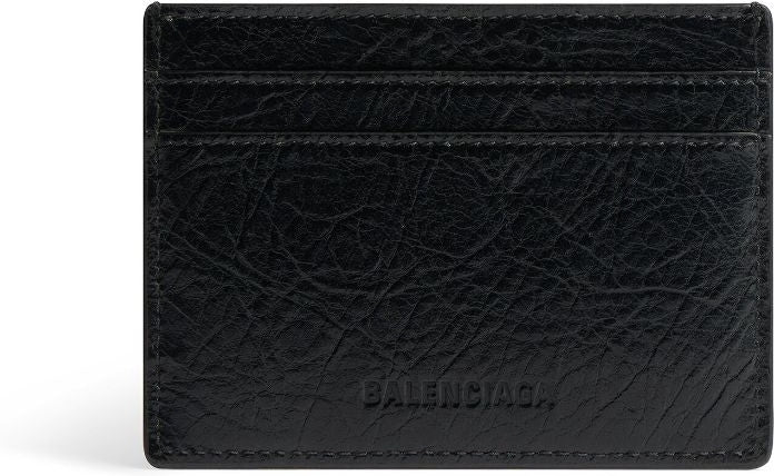 Balenciaga Men's Leather Credit Card Case in Black | Size UNI | 764332210KR1000