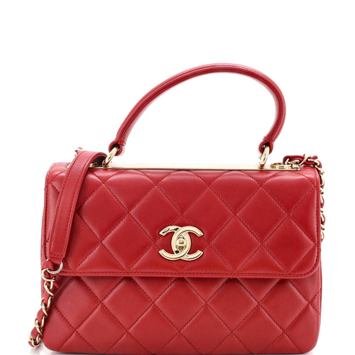 CHANEL Trendy CC Top Handle Bag Quilted Lambskin Small