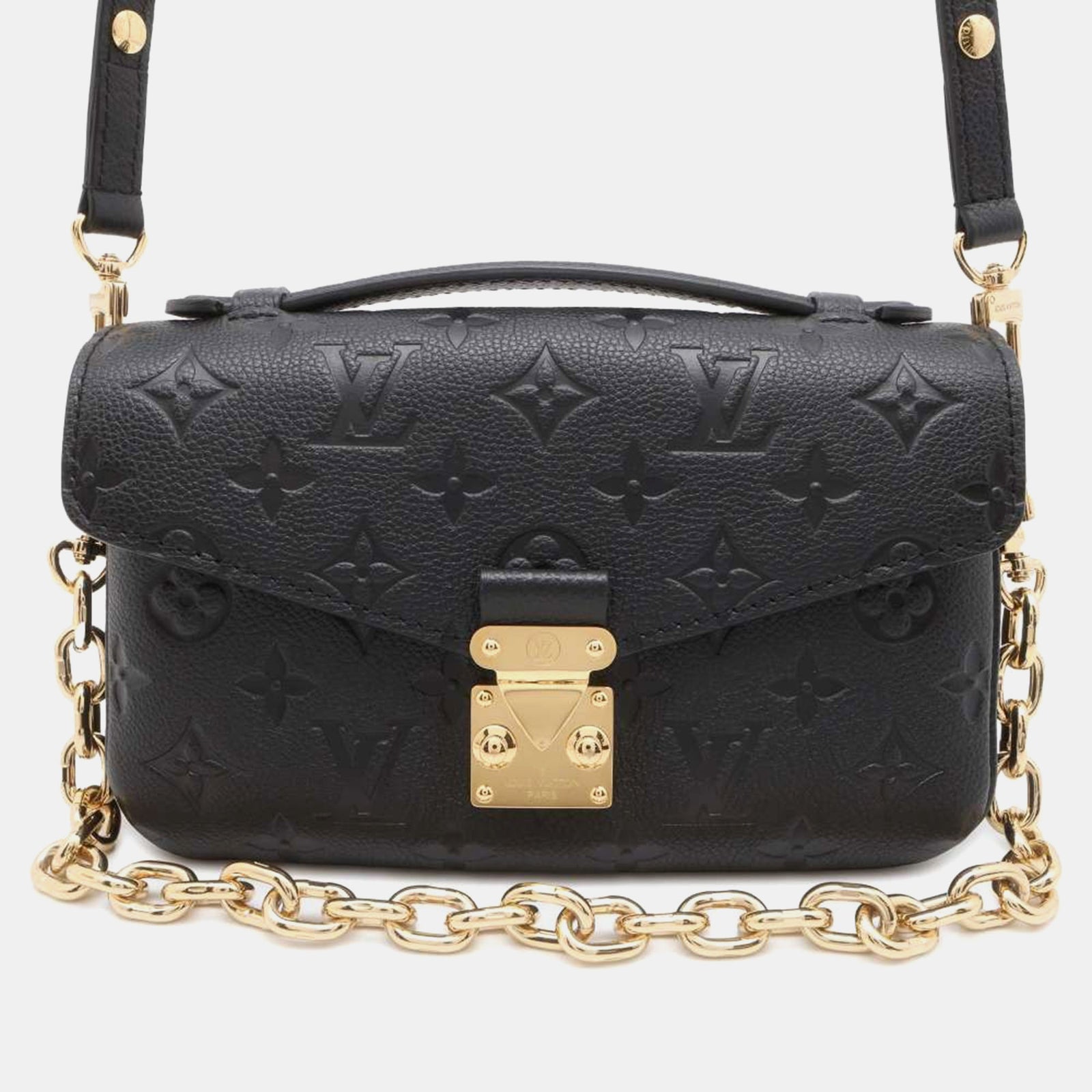 Louis Vuitton Noir Monogram Empreinte Leder Pochette Metis Tasche