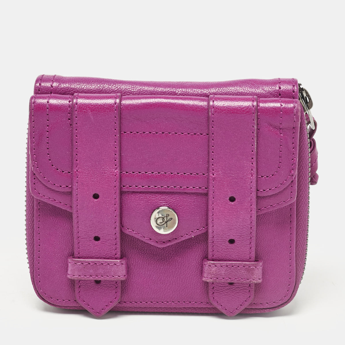 Proenza Schouler Magenta Leather PS1 Compact Wallet