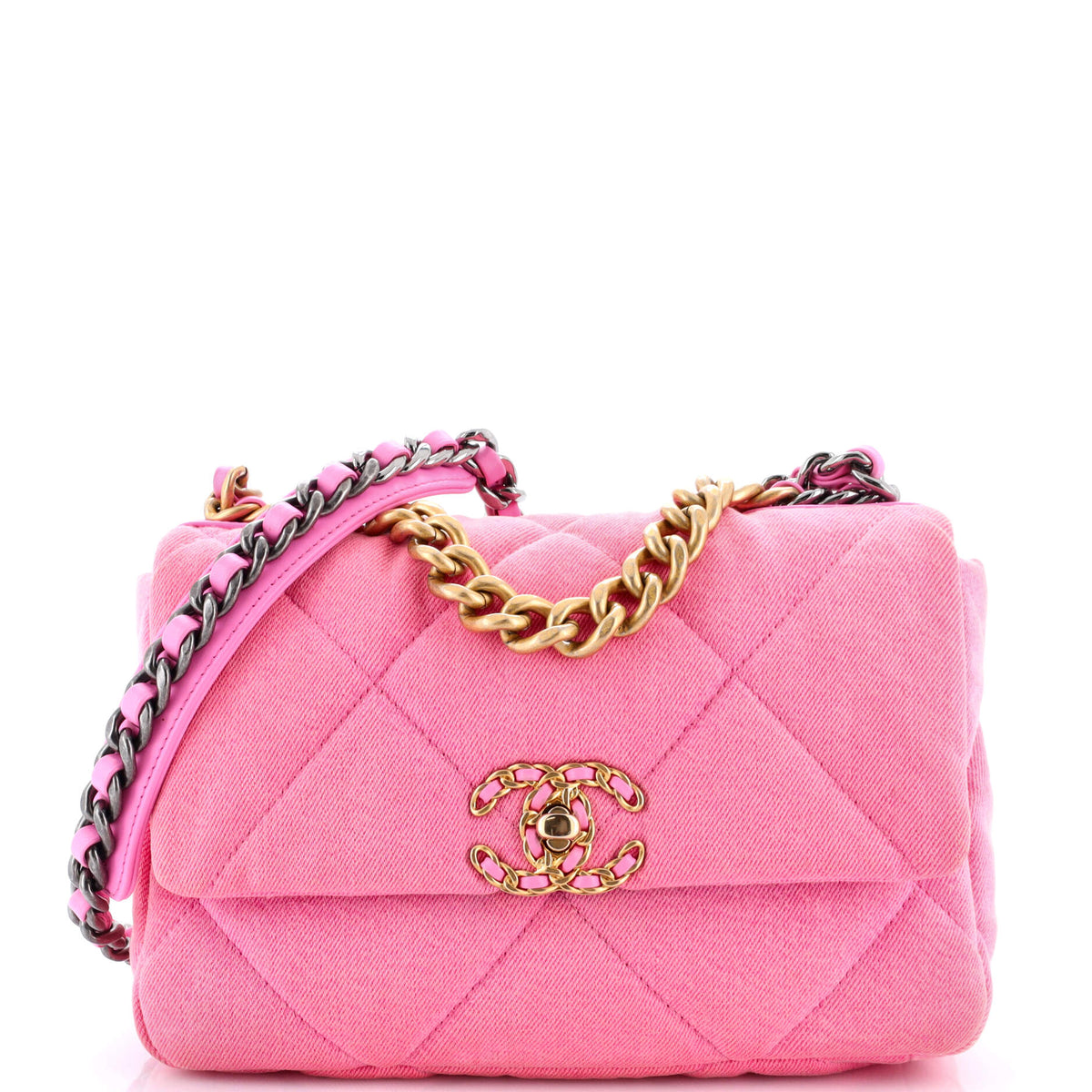 Chanel CHANEL 19 Flap Bag Quilted Denim Medium