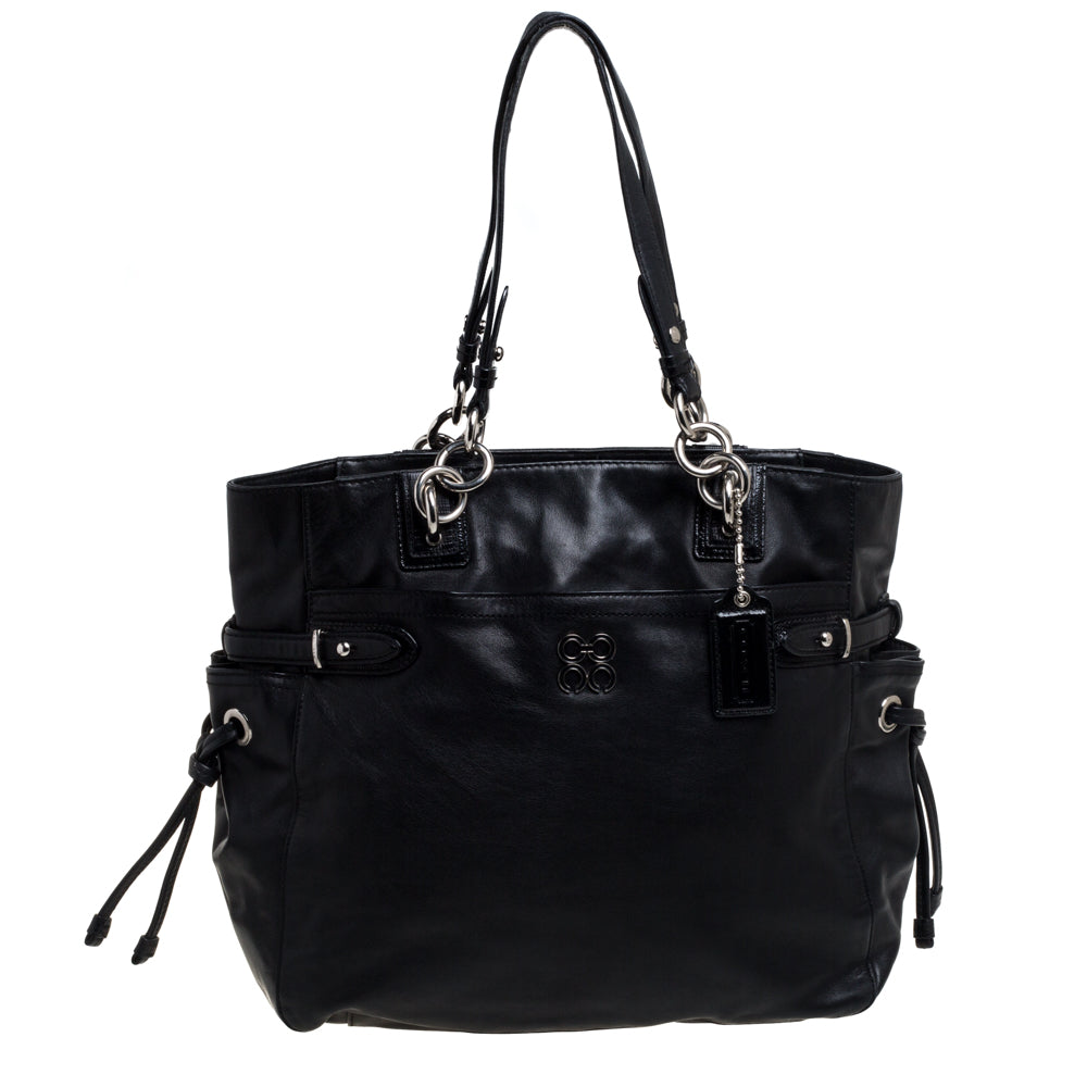 Coach Black Leather Colette Shopper Tote