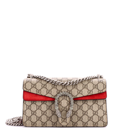 GUCCI Dionysus Bag GG Coated Canvas with Crystal Embellished Metal Small