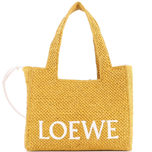LOEWE Paula's Ibiza Logo Convertible Tote Raffia Medium
