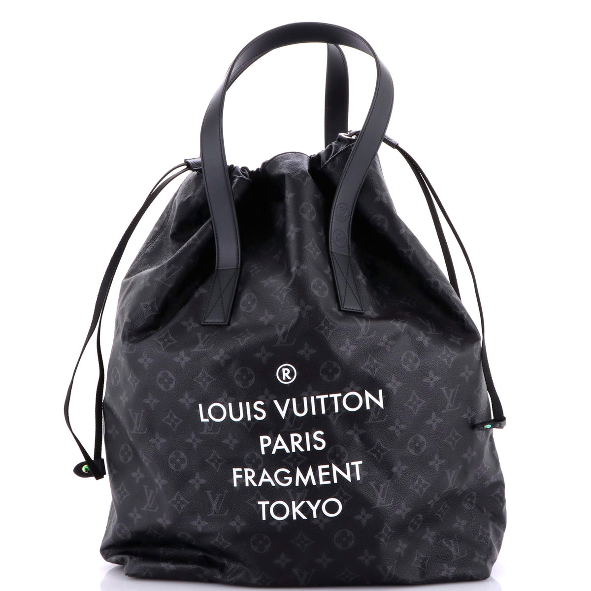 Louis Vuitton Cabas Light Drawstring Bag Flash Fragment Monogram Eclipse Canvas
