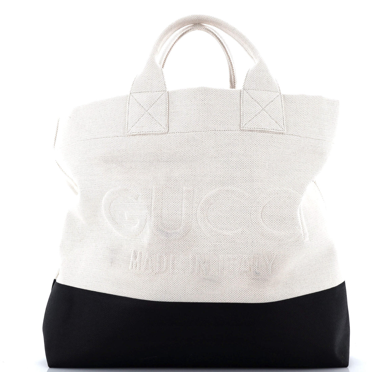 Gucci GUCCI Logo Embossed Open Tote Canvas