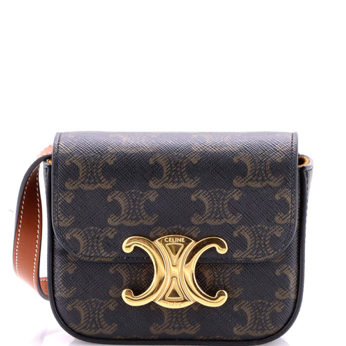 CELINE Triomphe Shoulder Bag Triomphe Coated Canvas Mini