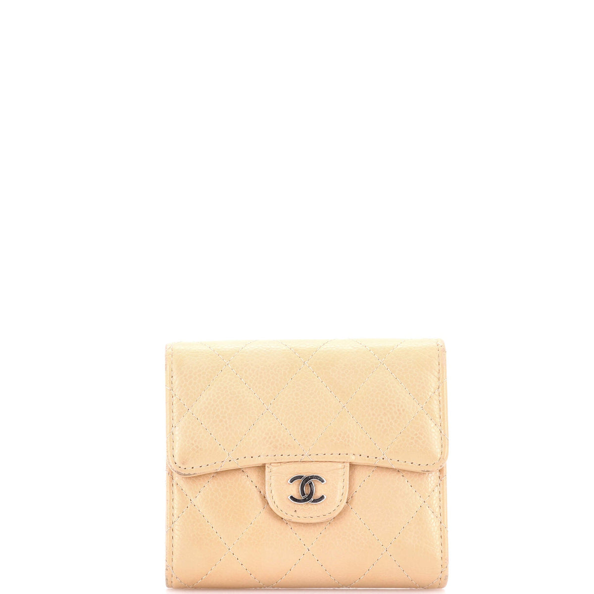 Chanel CHANEL CC Compact Classic Flap Wallet Quilted Caviar