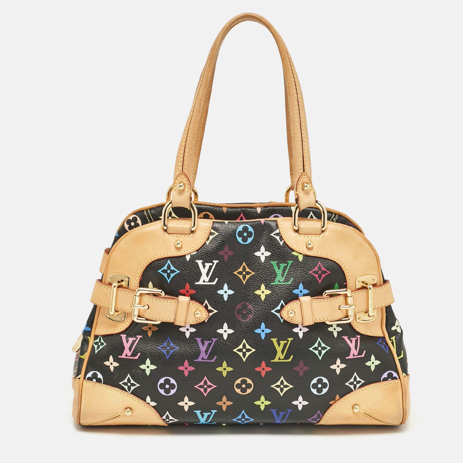 Louis Vuitton Mehrfarbige Satchel aus beschichtetem Canvas-Leder