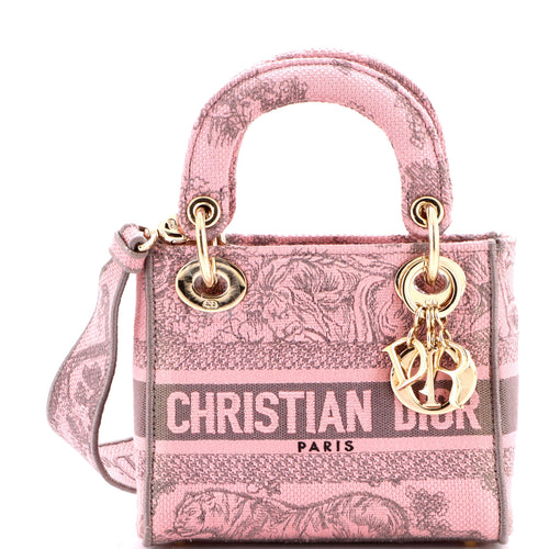 Lady D-Lite Bag Embroidered Canvas Mini