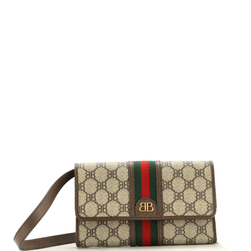 x Gucci The Hacker Wallet on Strap BB Coated Canvas