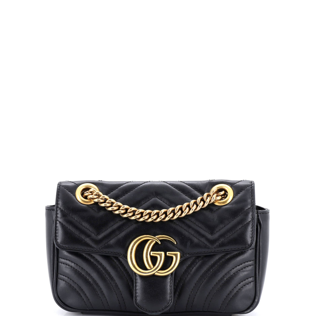 Gucci GUCCI GG Marmont Flap Bag Matelasse Leather Small