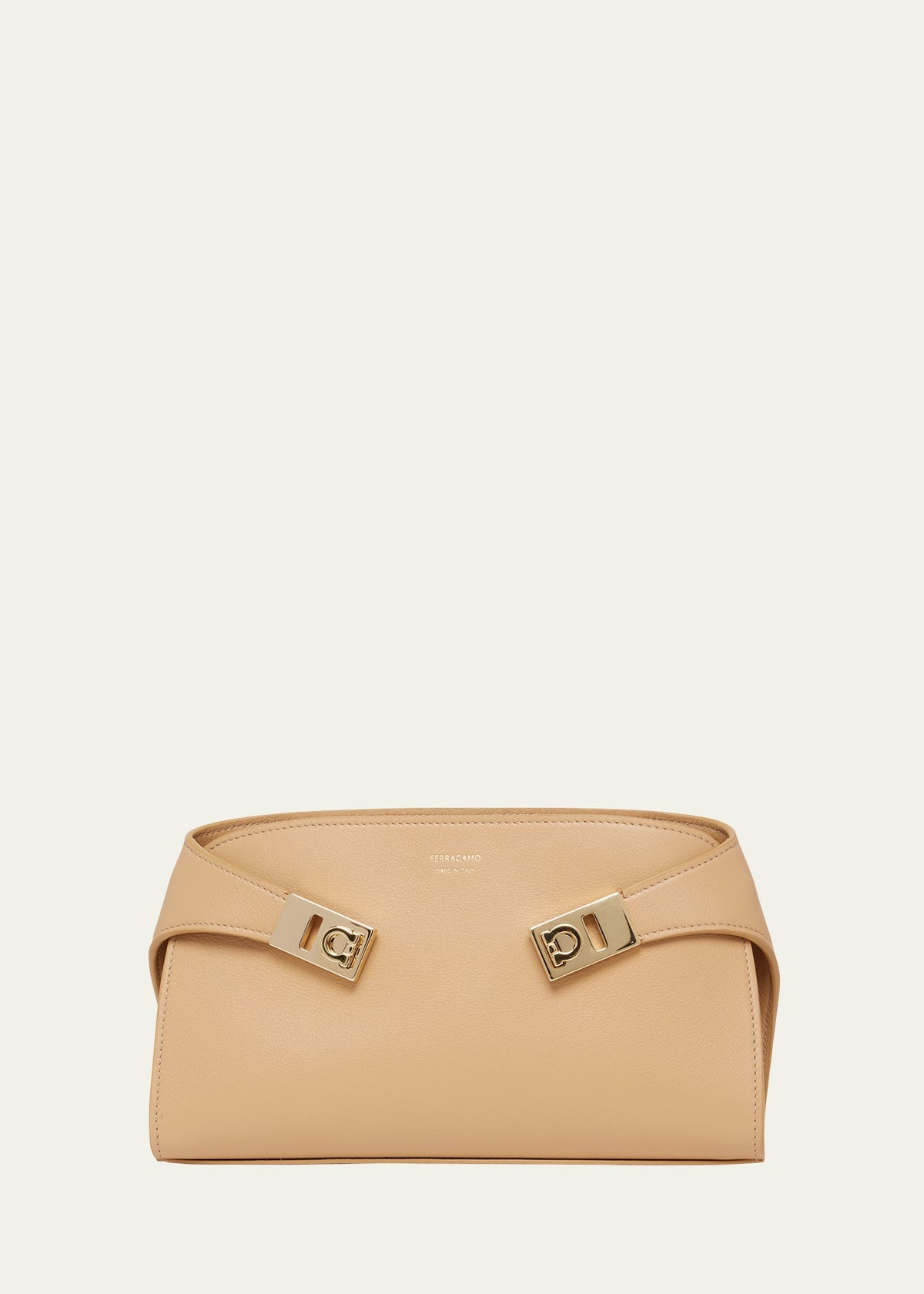 Ferragamo Hug Gancini Leather Shoulder Bag