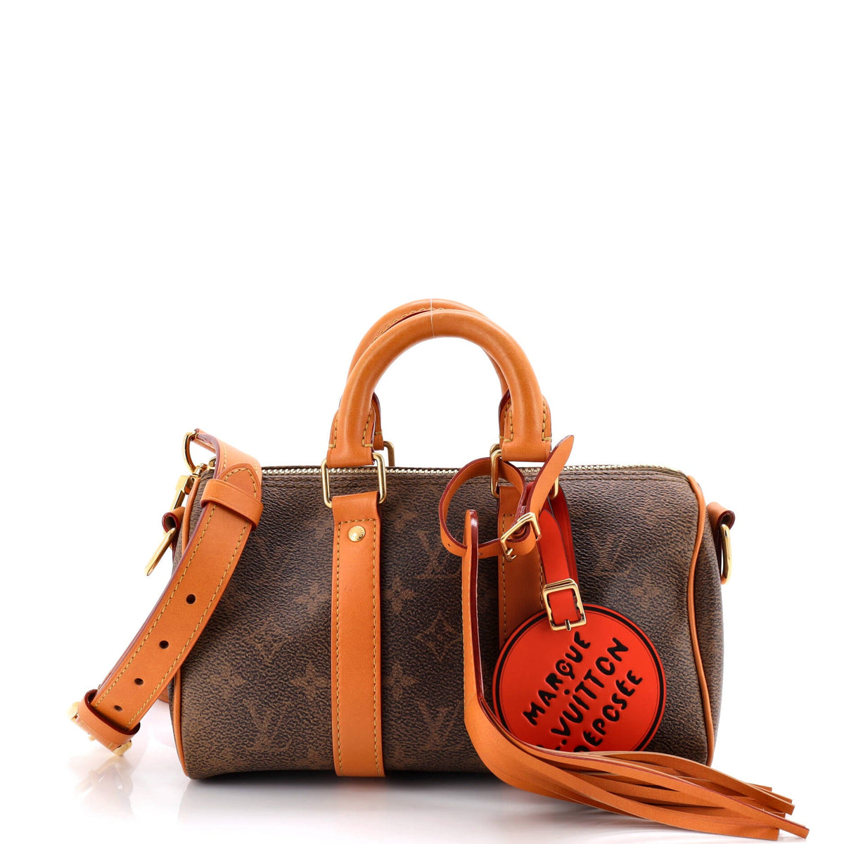 Louis Vuitton Keepall Bandouliere Bag Monogram Dust Leather 25