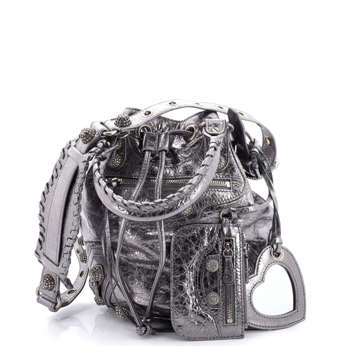 Balenciaga Le Cagole Giant Studs Bucket Bag Leather XS