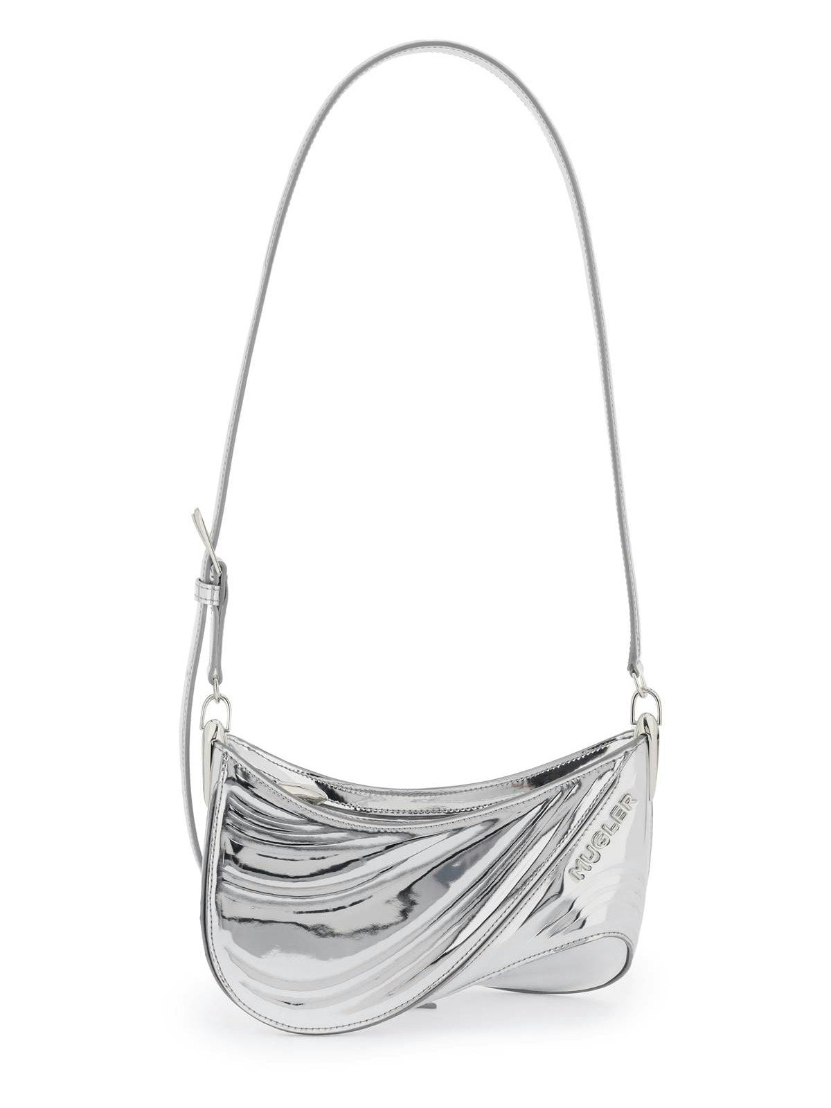 Mugler Women's Small Spiral Curve 01 Bag in Silver | 24P10SA0038687
