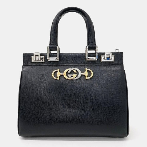 Black Leather Zumi Top Handle Small Bag