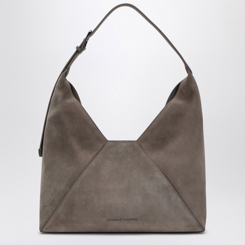Brunello Cucinelli Women's Bc Duo Grey Hobo Bag in Brown | MBHID3678LE