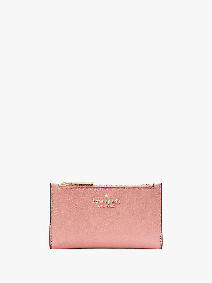 Kate Spade Au Leila Pebbled Leather Small Slim Bifold Wallet