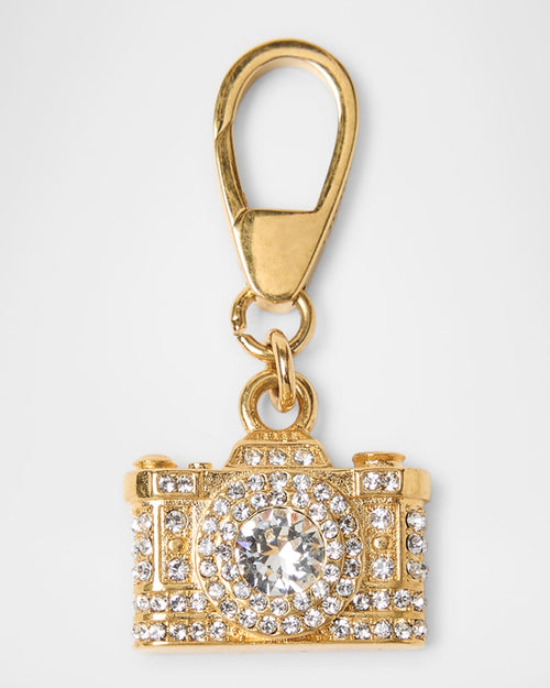 Crystal-Embellished Camera Bag Charm